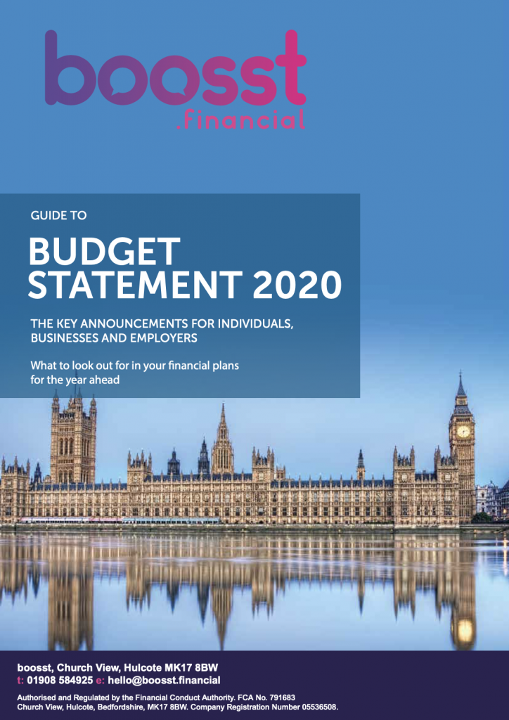 boosst Budget 2020 Front Page